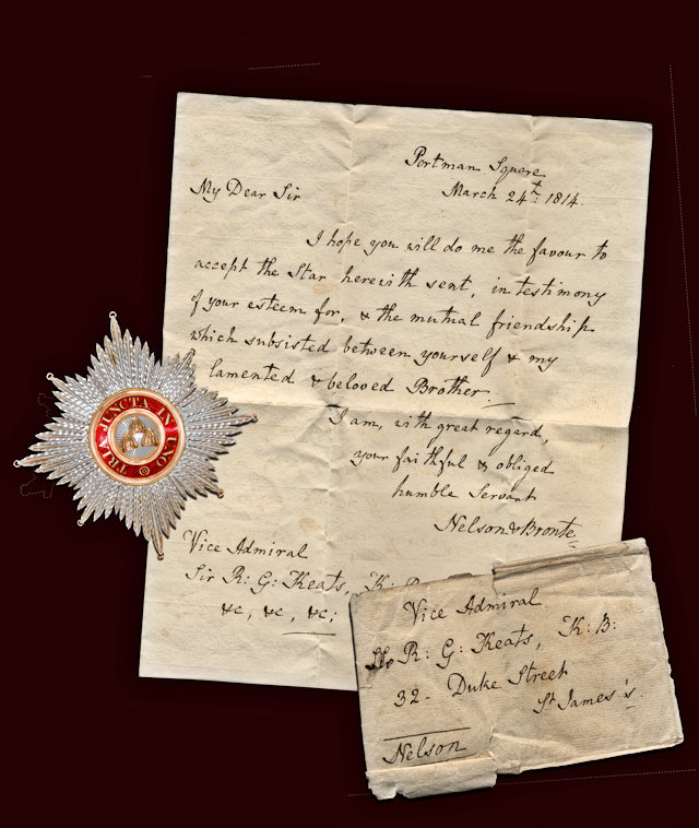 Nelson Breast Star with letter to Keats 640.jpg